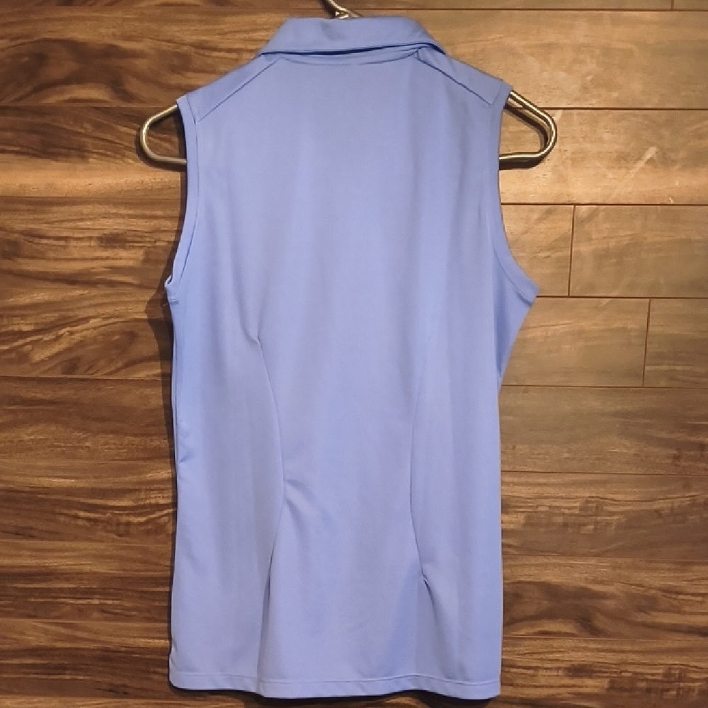 Nike Golf Women's Dri-FIT Sleeveless Polo Shirt - Silky Periwinkle Blue - Size M - Picture 9 of 9